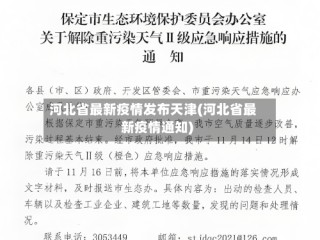 河北省最新疫情发布天津(河北省最新疫情通知)