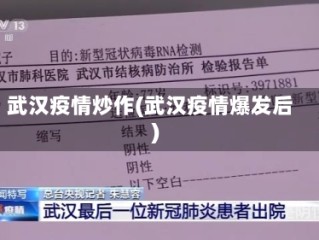 武汉疫情炒作(武汉疫情爆发后)