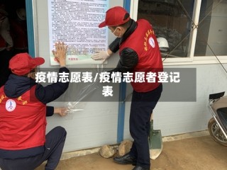 疫情志愿表/疫情志愿者登记表