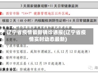 辽宁省疫情最新确诊通报(辽宁省疫情实时动态最新)