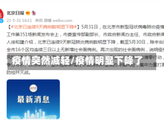疫情突然减轻/疫情明显下降了