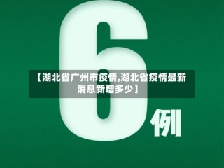【湖北省广州市疫情,湖北省疫情最新消息新增多少】