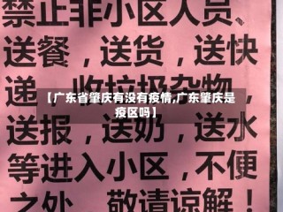 【广东省肇庆有没有疫情,广东肇庆是疫区吗】