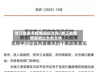 浙江省关于疫情造价文件/浙江省疫情期间出台的文件