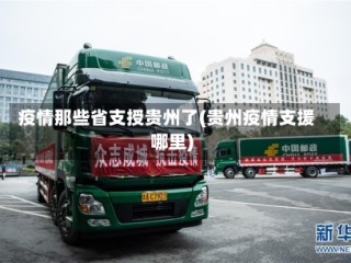 疫情那些省支授贵州了(贵州疫情支援哪里)