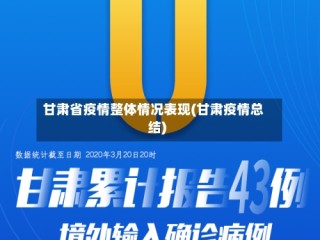 甘肃省疫情整体情况表现(甘肃疫情总结)