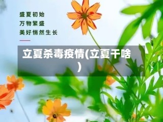 立夏杀毒疫情(立夏干啥)