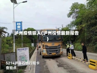 泸州疫情输入(泸州役情最新报告)