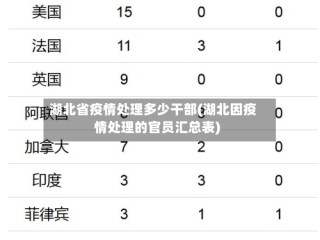 湖北省疫情处理多少干部(湖北因疫情处理的官员汇总表)