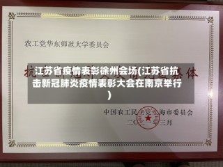 江苏省疫情表彰徐州会场(江苏省抗击新冠肺炎疫情表彰大会在南京举行)