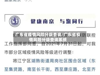 广东省疫情风险分级查询/广东省疫情风险分级查询系统
