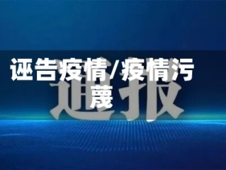 诬告疫情/疫情污蔑