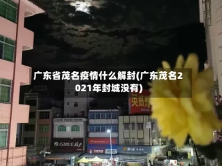 广东省茂名疫情什么解封(广东茂名2021年封城没有)