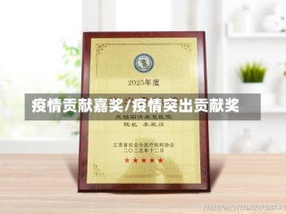 疫情贡献嘉奖/疫情突出贡献奖