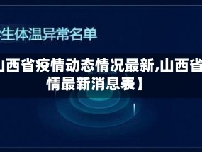 【山西省疫情动态情况最新,山西省疫情最新消息表】