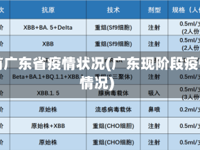 当前广东省疫情状况(广东现阶段疫情情况)