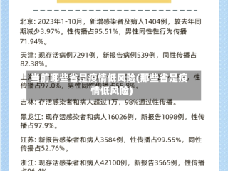 当前哪些省是疫情低风险(那些省是疫情低风险)