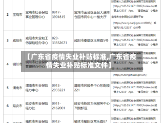 【广东省疫情失业补贴标准,广东省疫情失业补贴标准文件】