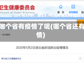 国家哪个省有疫情了呢(哪个省还有疫情)