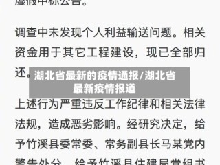 湖北省最新的疫情通报/湖北省最新疫情报道