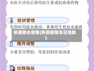 祈愿肺炎疫情(祈愿疫情早日消除)