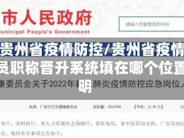 近来贵州省疫情防控/贵州省疫情防控人员职称晋升系统填在哪个位置说明