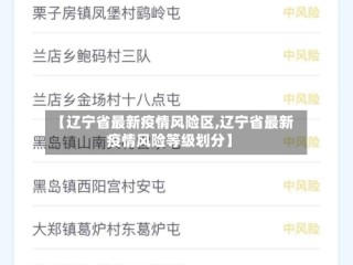 【辽宁省最新疫情风险区,辽宁省最新疫情风险等级划分】