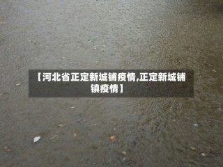 【河北省正定新城铺疫情,正定新城铺镇疫情】