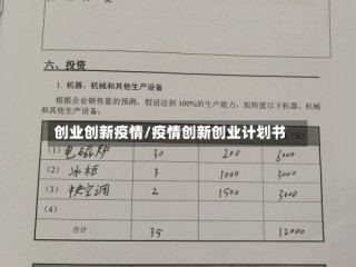 创业创新疫情/疫情创新创业计划书