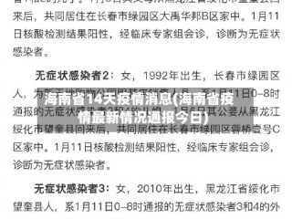 海南省14天疫情消息(海南省疫情最新情况通报今日)