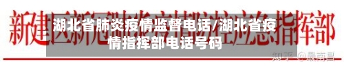 湖北省肺炎疫情监督电话/湖北省疫情指挥部电话号码-第2张图片