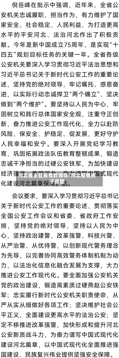 河北省主管疫情的领导/河北疫情班子调整-第2张图片