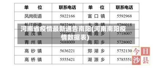 河南省疫情最新通告南阳(河南南阳疫情数据表)-第3张图片
