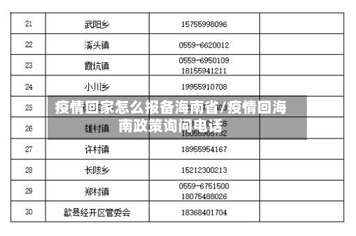 疫情回家怎么报备海南省/疫情回海南政策询问电话-第2张图片