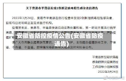安徽省防控疫情公告(安徽省防疫通告)-第2张图片