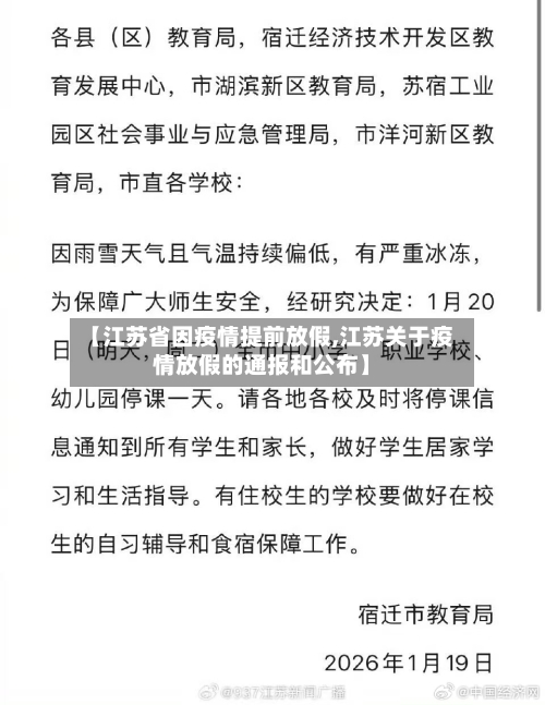 【江苏省因疫情提前放假,江苏关于疫情放假的通报和公布】-第1张图片