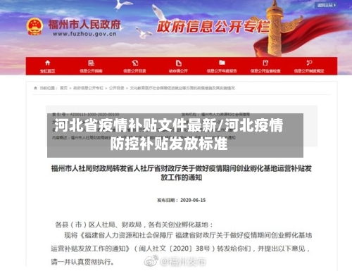 河北省疫情补贴文件最新/河北疫情防控补贴发放标准-第2张图片