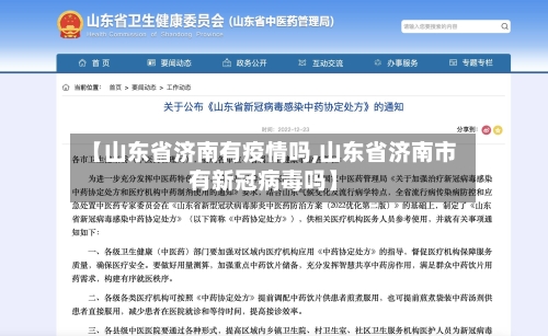 【山东省济南有疫情吗,山东省济南市有新冠病毒吗】-第1张图片