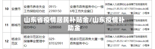 山东省疫情居民补贴金/山东疫情补助金-第2张图片