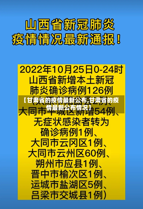 【甘肃省的疫情最新公布,甘肃省的疫情最新公布情况】-第1张图片