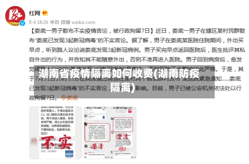 湖南省疫情隔离如何收费(湖南防疫隔离)-第1张图片