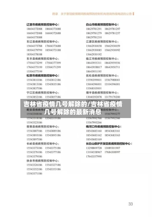 吉林省疫情几号解除的/吉林省疫情几号解除的最新消息-第2张图片