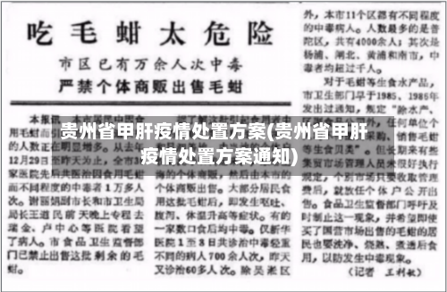 贵州省甲肝疫情处置方案(贵州省甲肝疫情处置方案通知)-第2张图片