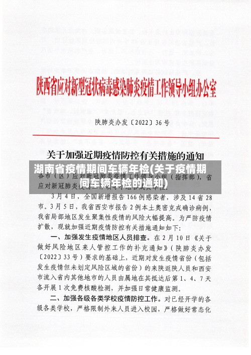 湖南省疫情期间车辆年检(关于疫情期间车辆年检的通知)-第1张图片