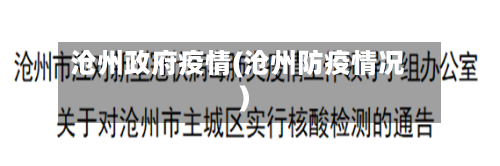 沧州政府疫情(沧州防疫情况)-第3张图片