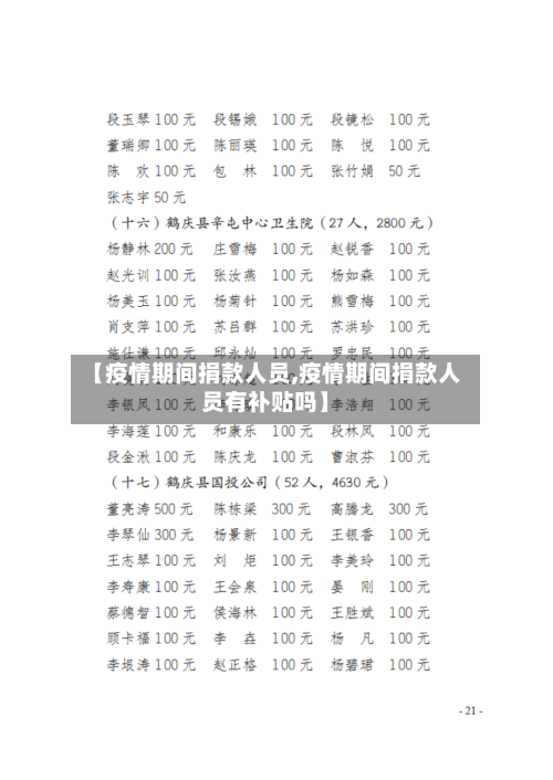 【疫情期间捐款人员,疫情期间捐款人员有补贴吗】-第1张图片