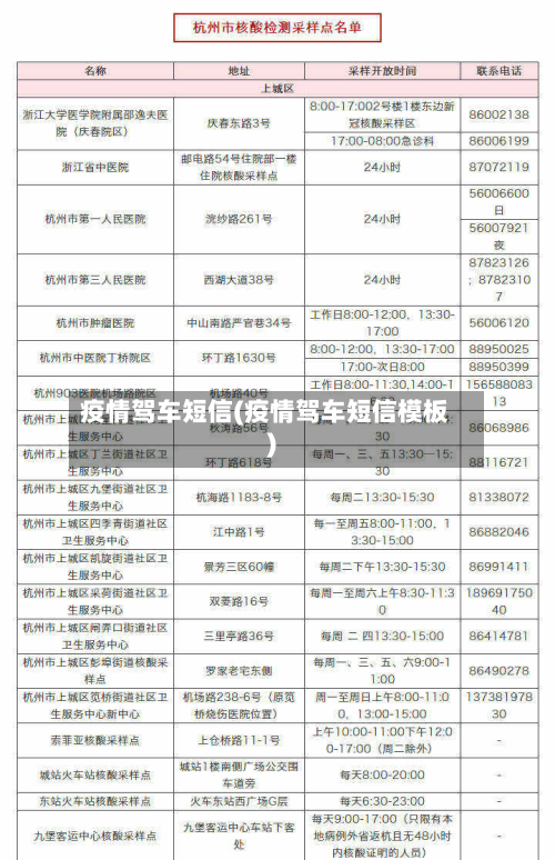 疫情驾车短信(疫情驾车短信模板)-第2张图片