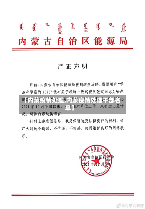 【内蒙疫情处理,内蒙疫情处理干部名单】-第2张图片