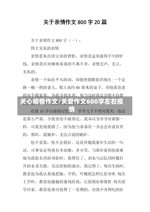 关心疫情作文/关爱作文600字左右疫情-第1张图片