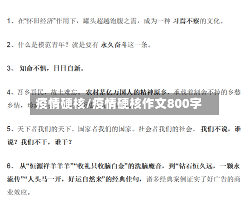 疫情硬核/疫情硬核作文800字-第1张图片